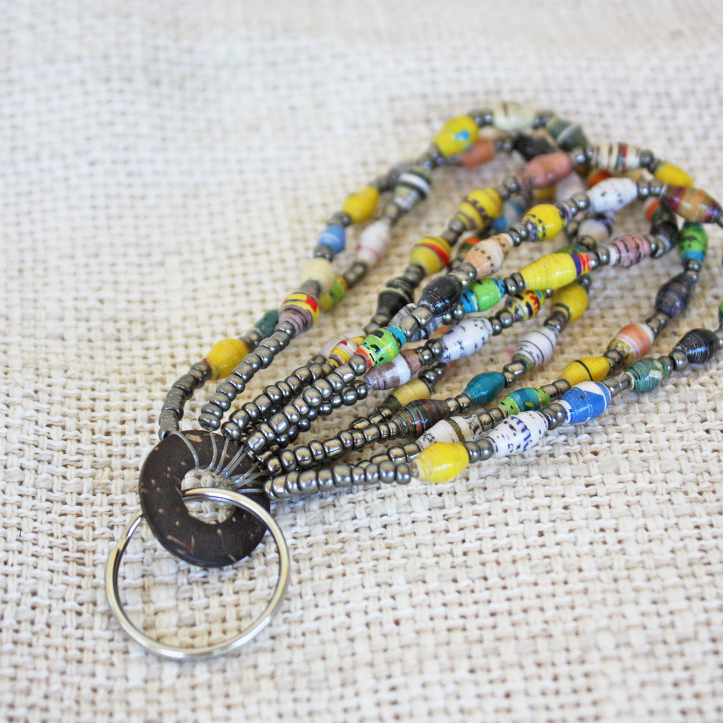 Paper Bead Key Ring – Rafiki Exchange