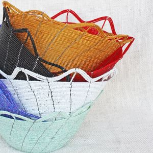 Large Glass Bead Basket