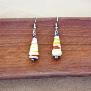 Paper Bead Cone Earrings