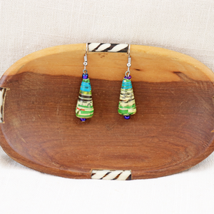 Paper Bead Cone Earrings