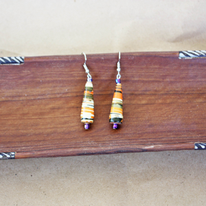 Paper Bead Cone Earrings