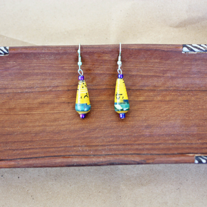 Paper Bead Cone Earrings