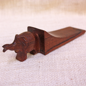 Carved Wooden Doorstop