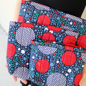 Quilted Cosmetic Bag Set of 3